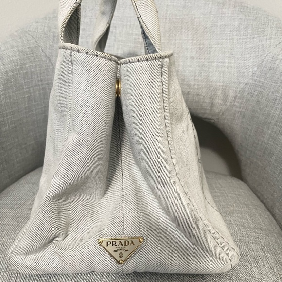 Authentic Prada Cannapa Tote in Denim. - Picture 2 of 15